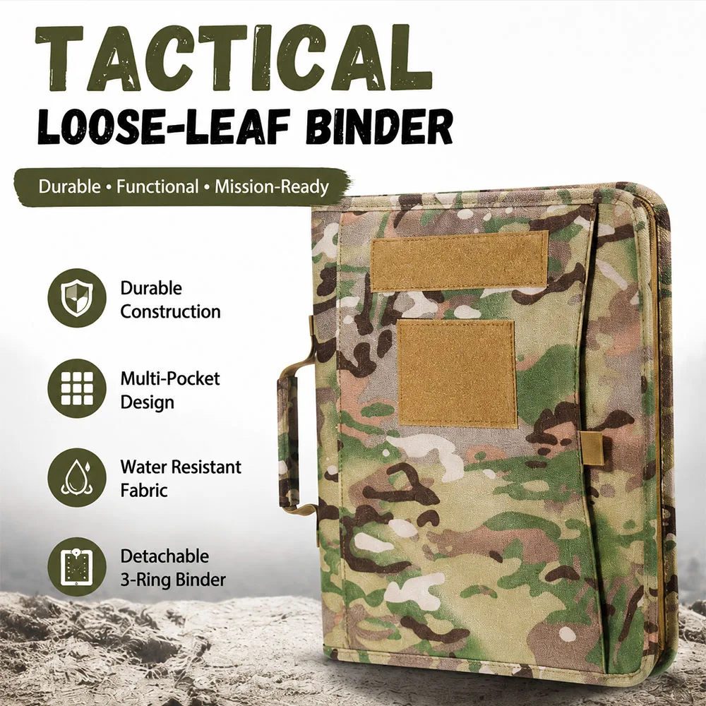 Housse tactique A4 pour carnet, étui imperméable pour journal, pochette durable pour classeur, organiseur de documents portable pour le combat sur le terrain