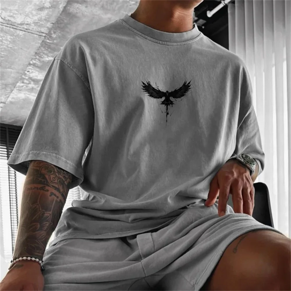 ويكي-الرجال العرقية الطوطم الرسم تي شيرت ، قصيرة الأكمام تي شيرت ، عارضة خمر قمم ، الملابس القطنية ، الصيف الشارع Y2K #5