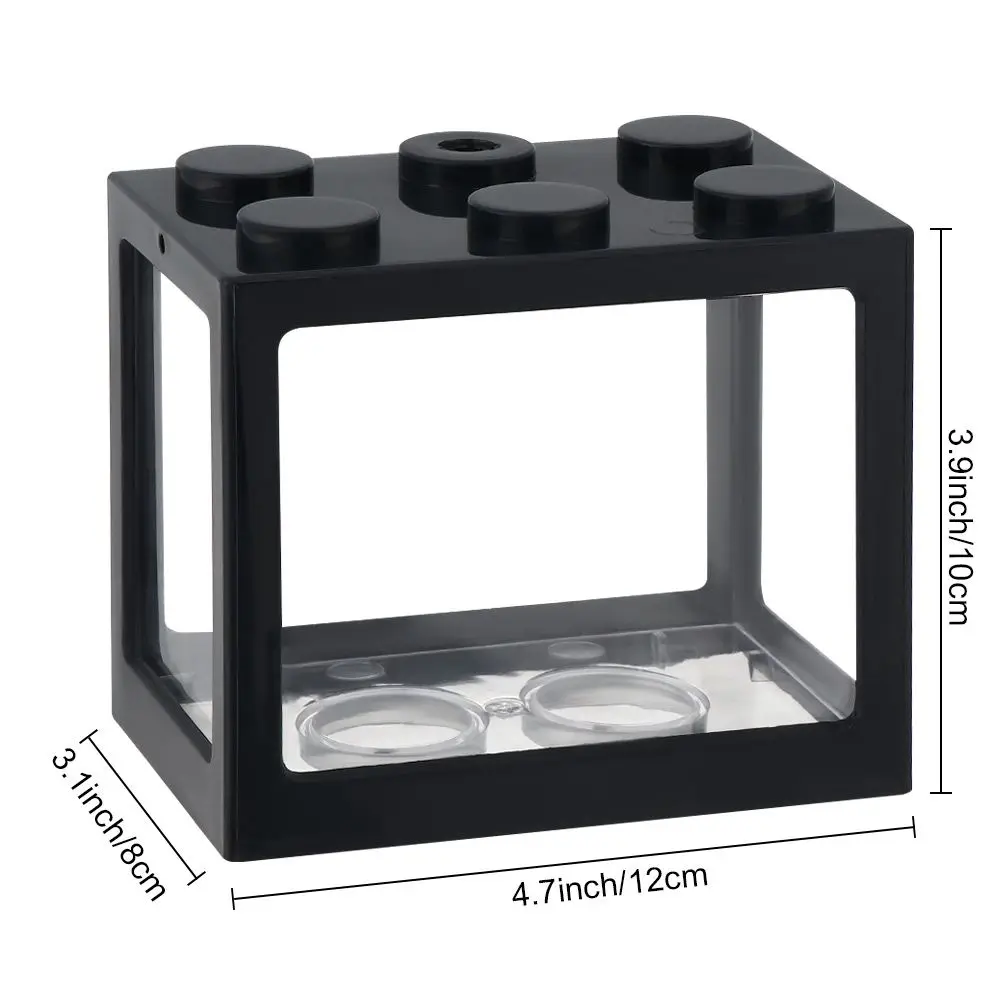 Pet Decoration Building Block Gifts PVC Mini Aquarium Betta Fish Tank Ornamental Betta Fish Accessories