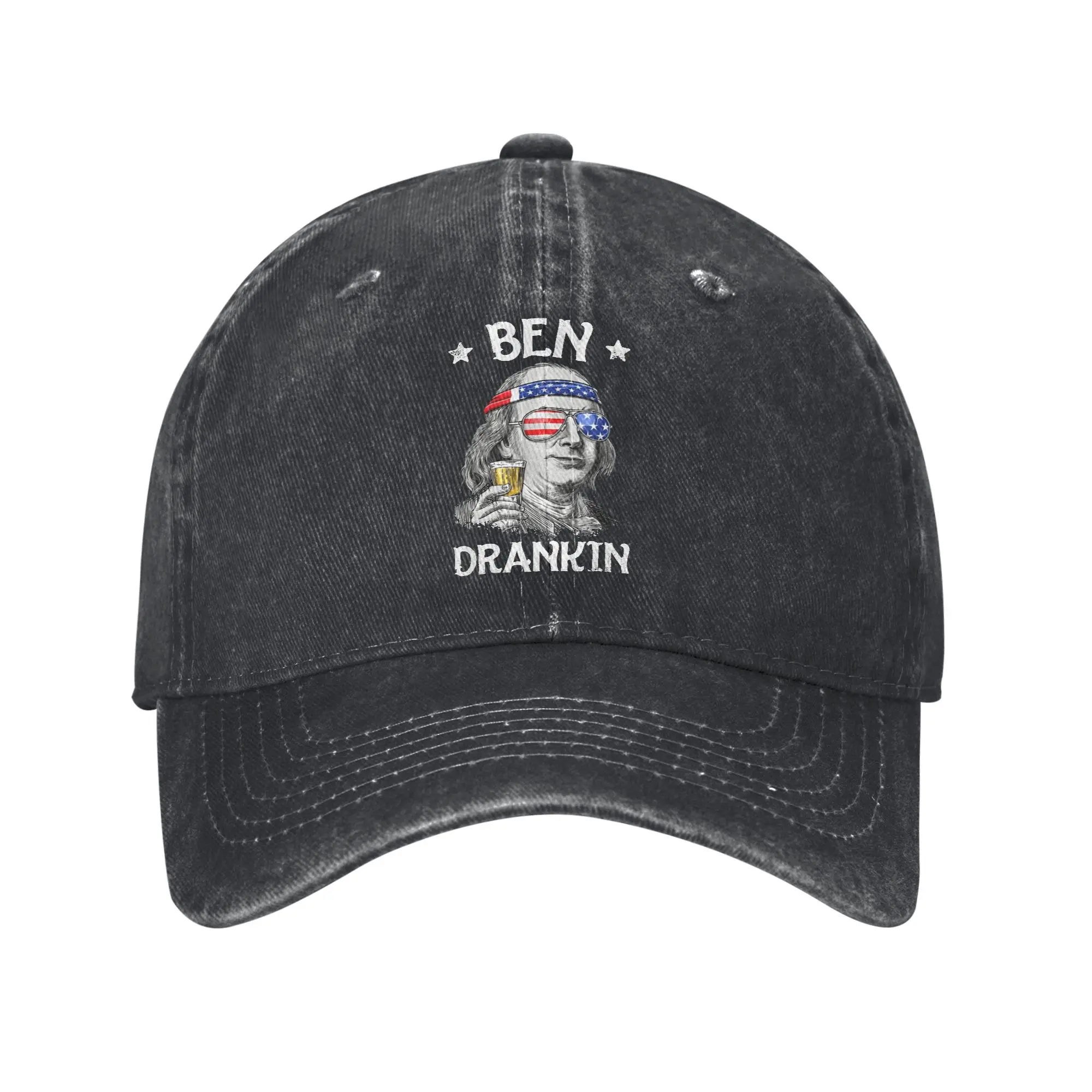 

Ben Drankin Casual Baseball Cap Unisex Summer Benjamin 4th of July Kpop Rock Trucker Hat Fitted Retro Breathable Snapback Cap