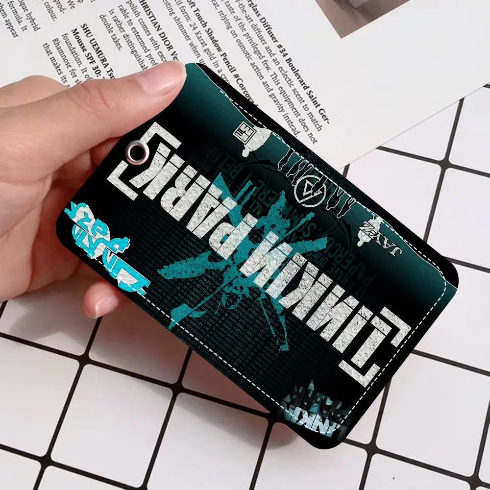 Rock Band L-Linkin Park Portachiavi per carte di cartoni animati Anime Borsa con ciondolo alla moda Porta d'identità Custodia per carte Bus Card Regalo di compleanno per adulti carino