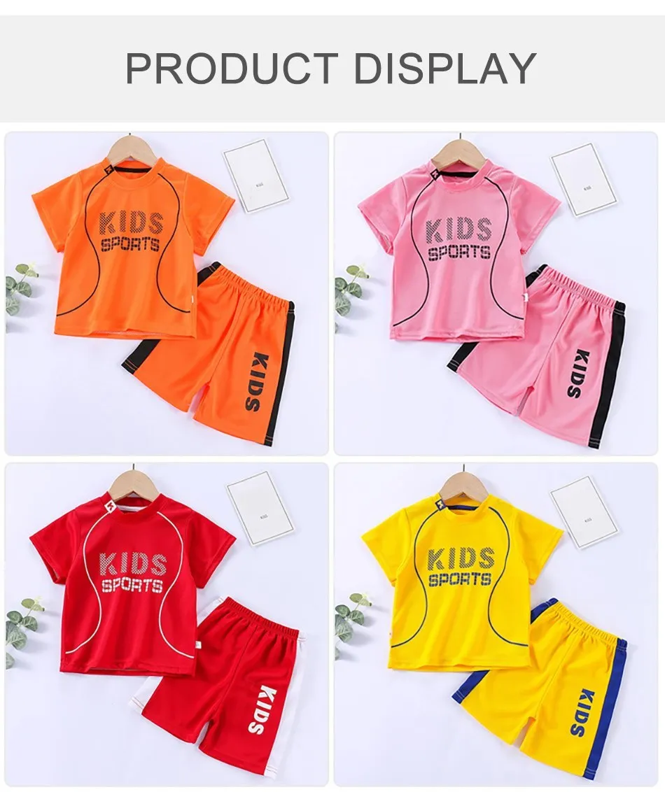 Children Clothing Set Kids Short Sleeved Summer Outfit Quick Drying Football Set Boy Girl Sport Wear Soft Breathable 1-12 Years