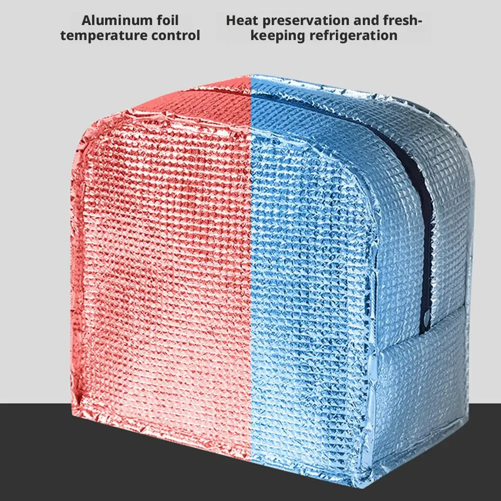 حقيبة غداء معزولة، حاوية طعام حرارية، مقاومة للماء والزيت، حقيبة محمولة للعمل والمدرسة والنزهات، رمادي وردي وأزرق، خيارات الألوان #6