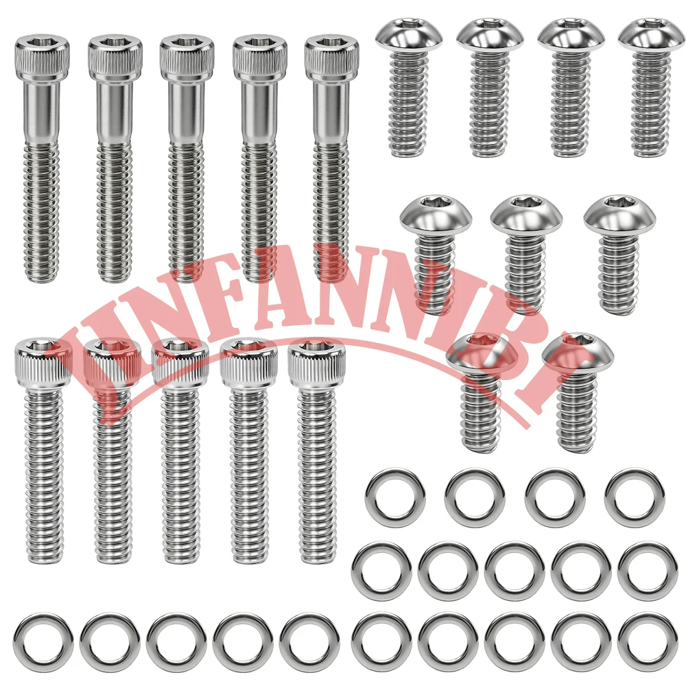 Stainless Steel Primary Cover Screw Bolts Kit Set for Harley Road King 1999 2000 2001 2002 2003 2004 2005 2006