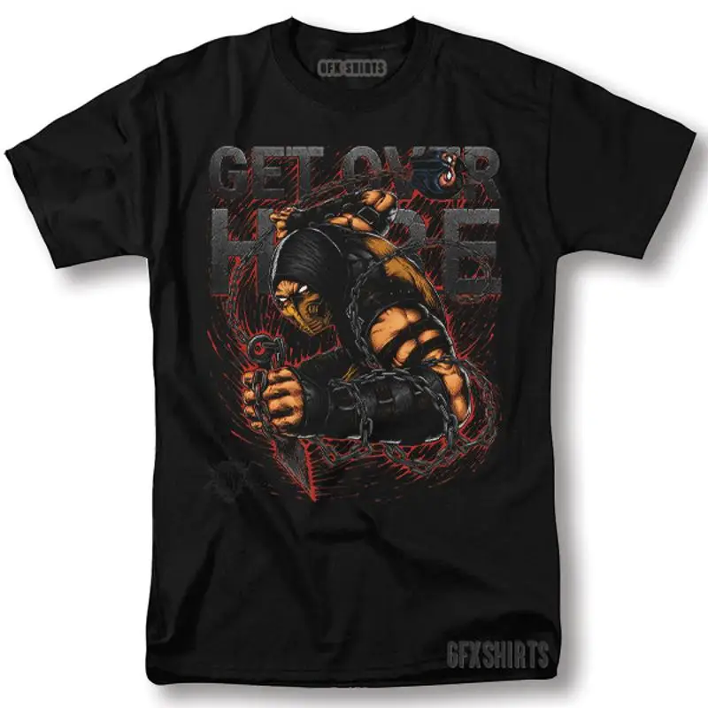 تي شيرت Mortal Kombat Get Over Here Scorpion Vintage بتصميم جرافيك