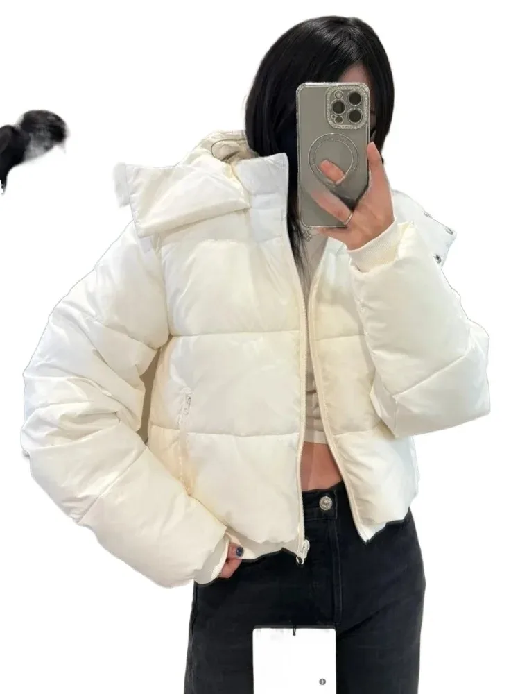 أنثى رشاقته الدافئة الرياضة فضفاضة الصلبة أسفل مقنعين النساء الشتاء الكلاسيكية قصيرة سترات ملابس النساء أبلى سترة مبطنة بالقطن