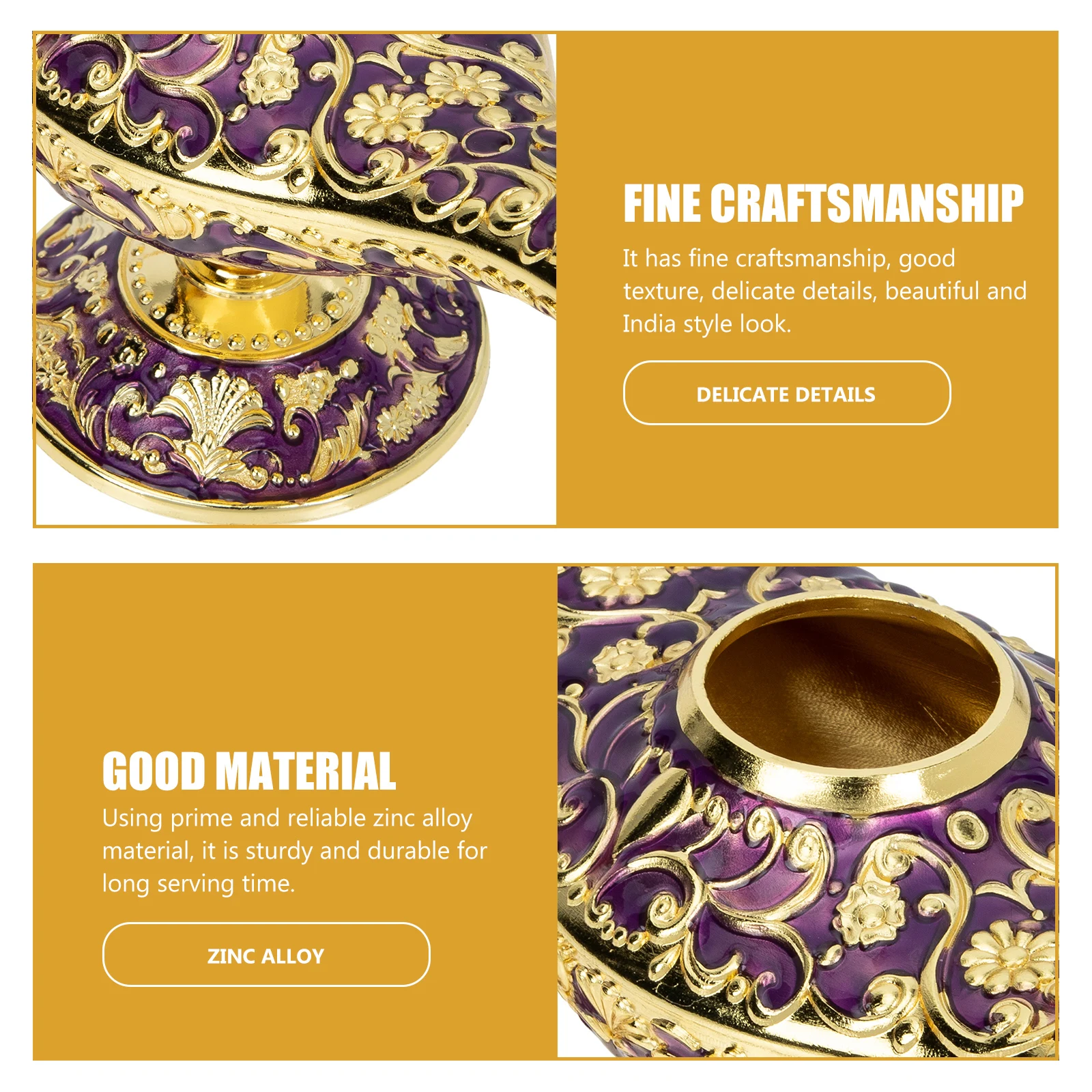 

Aromatherapy Zinc Censer Sturdy Home Decoration Indian Style Decoration Home Desk nament
