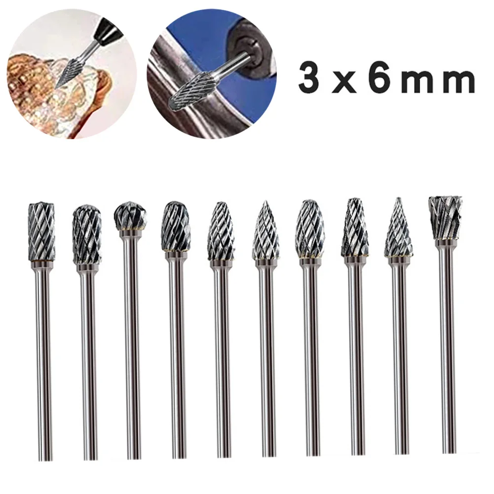 5pcs Tungsten Carbide Burr Bit CNC Engraving Rotary Cutter Files Hand Tools Milling Cutter Drill For Metal Burr Grinder Abrasive