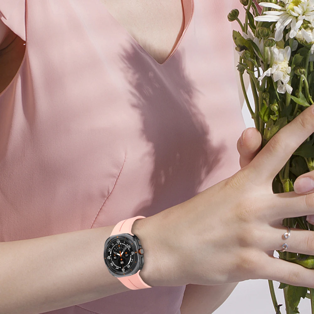 ไม่มีช่องว่างสำหรับ Samsung Galaxy Watch ultra 47mm แม่เหล็กกีฬากำไลข้อมือซิลิโคนสำหรับ Galaxy ultra 47mm