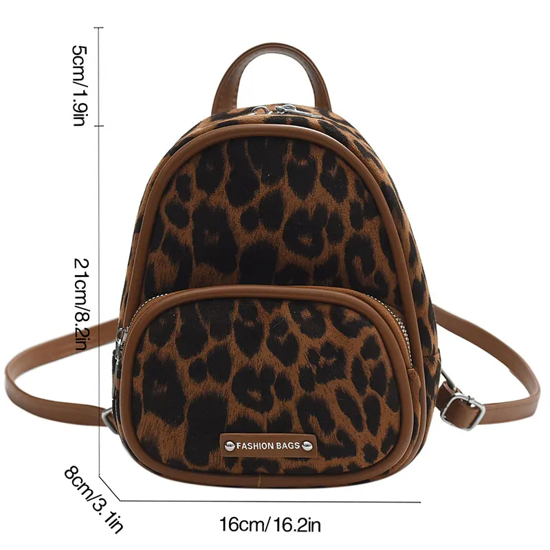 Borsa da donna zaino leopardato di moda per ragazze nuove borse da viaggio femminili di design di tendenza borsa classica Mini zaino di lusso di