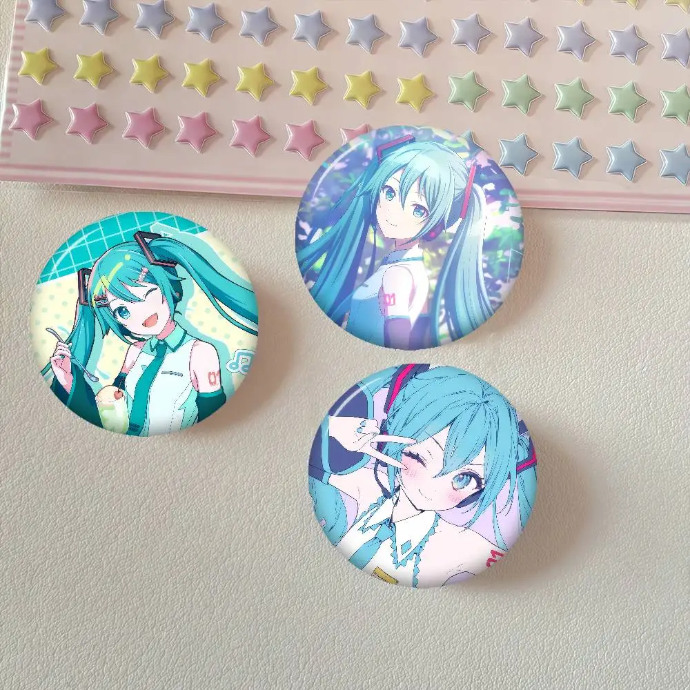 Anime Button Pin Handmade Brooch For Clothes Cartoon Badge Backpack Decoration Jewelry Accessories Singer Hatsune Miku Anime view 2