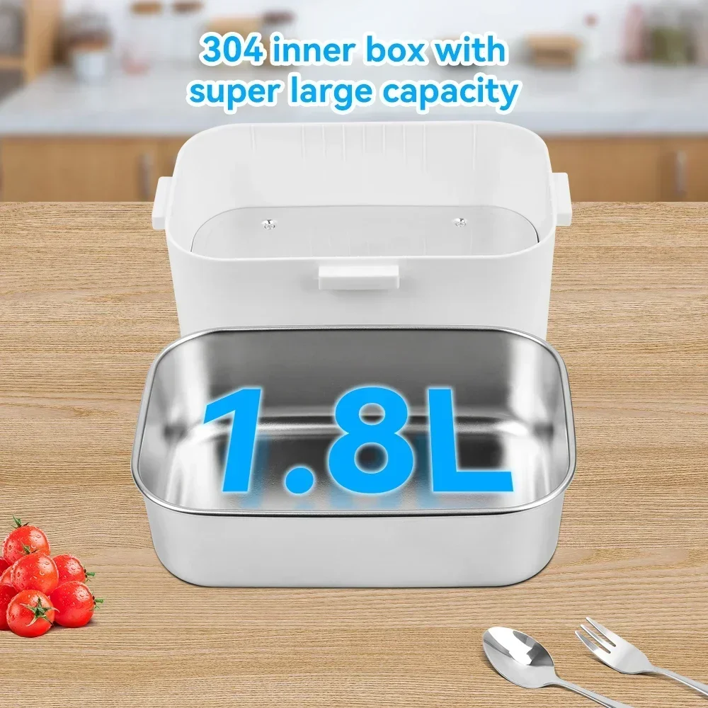 

New 75W High Power 1.8L Portable 12V 24V Car Electric Lunch Box 110V 220V Home Small Electric Lunch Box with Insulation Bag