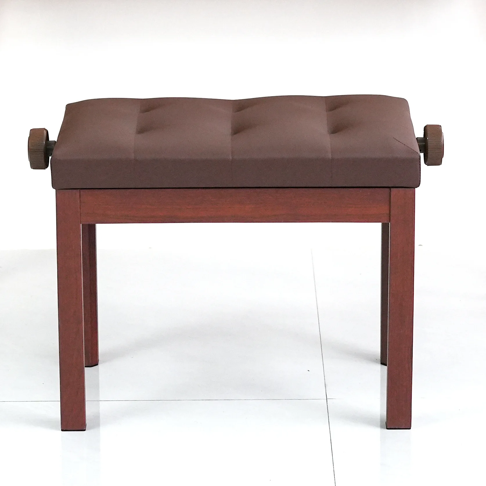 Piano Bench Single Adjustable Height Solid Wood Walnut Color