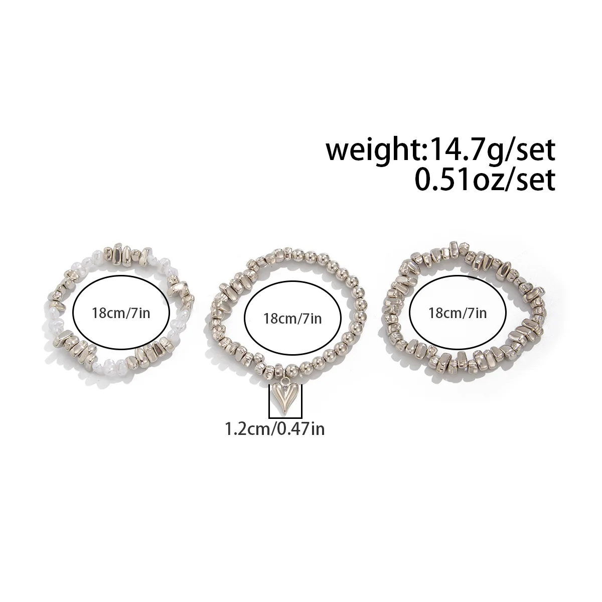 New Vintage Irregularity Unique Design CCB Bead Heart-Shaped Pendant Bracelet Sets for Woman Fashion Bracelet Jewelry Holiday