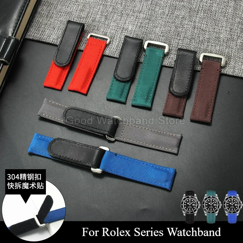 Skin Comfort All Day Nylon Watch Strap for Rolex Yacht‑Master GMT Omega Seiko Breathable Anti Wear Watchband with Hook and Loop