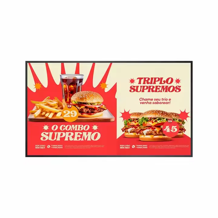 55-Inch 1080p LCD Digital Menu Board For Restaurants Android System Display Android System Digital Signage And Displays