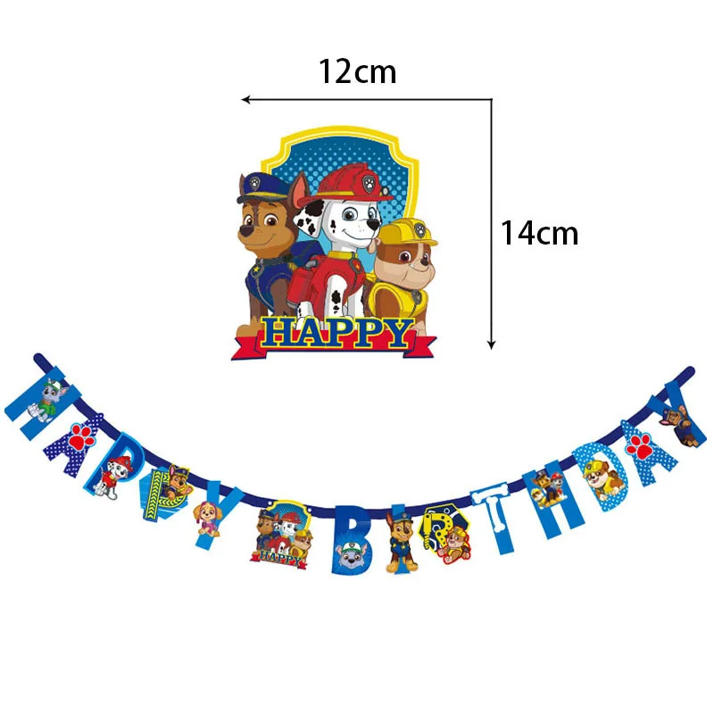 Paw Patrol Theme Series วันเกิด Bunting เด็กทารก DIY ปาร์ตี้แบนเนอร์ตกแต่งชายหญิง Partys อุปกรณ์แขวนตกแต่ง