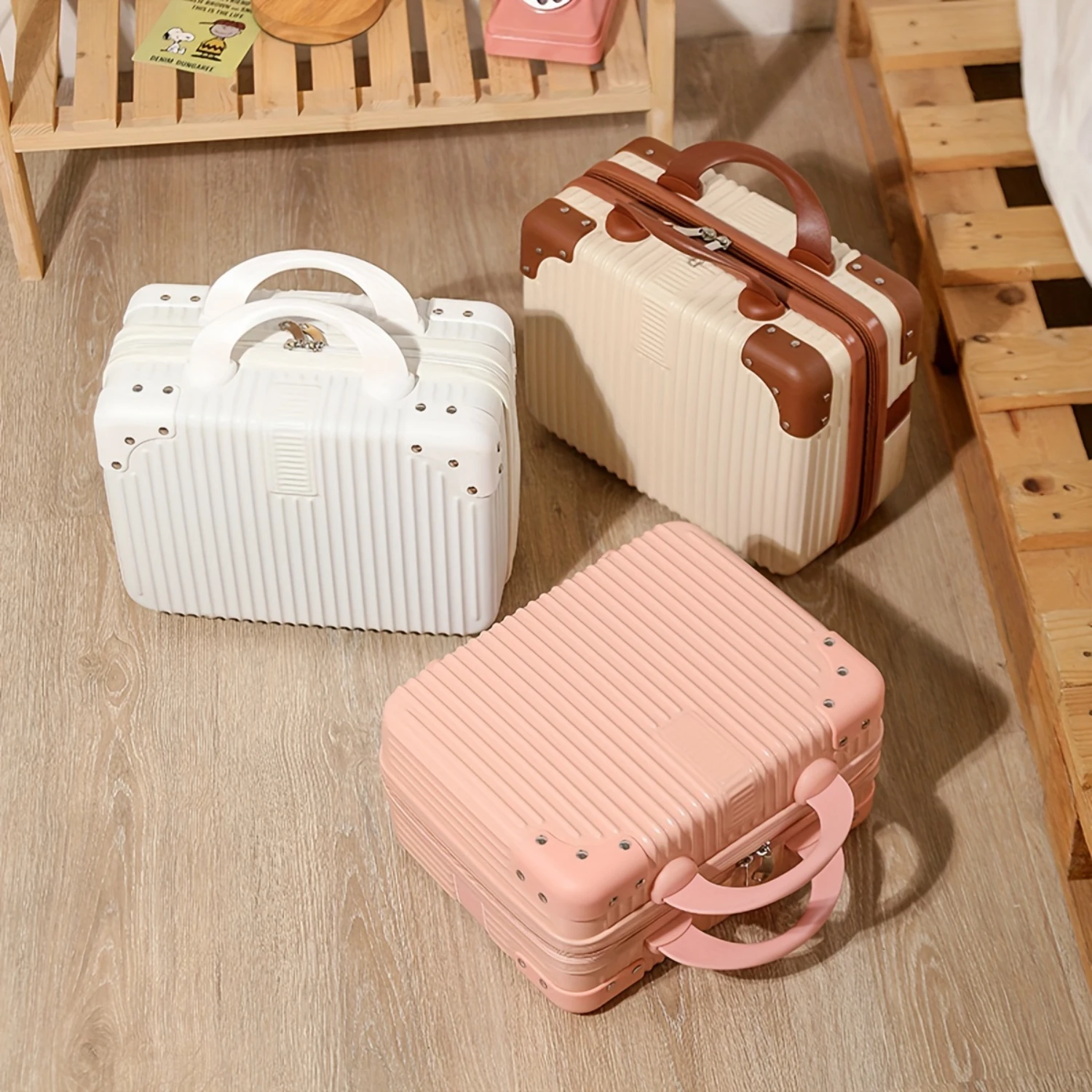 Portable Small Makeup Travel Suitcase - Lightweight Waterproof Carry-On Luggage Bag