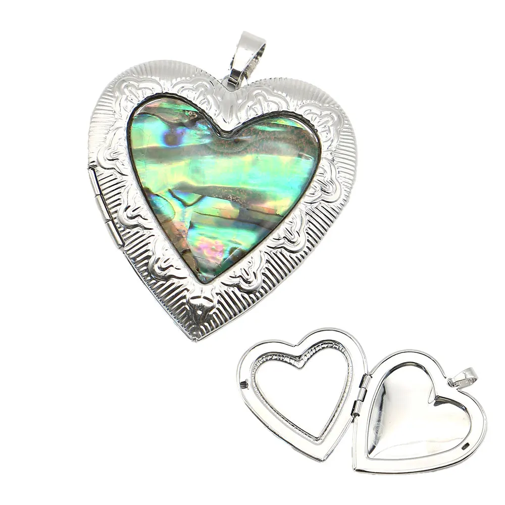 

1PC Heart Shell Jewelry Charm Stainless Steel Photo Frame Locket Pendant Jewelry Necklace Suitable for DIY Souvenir Accessories