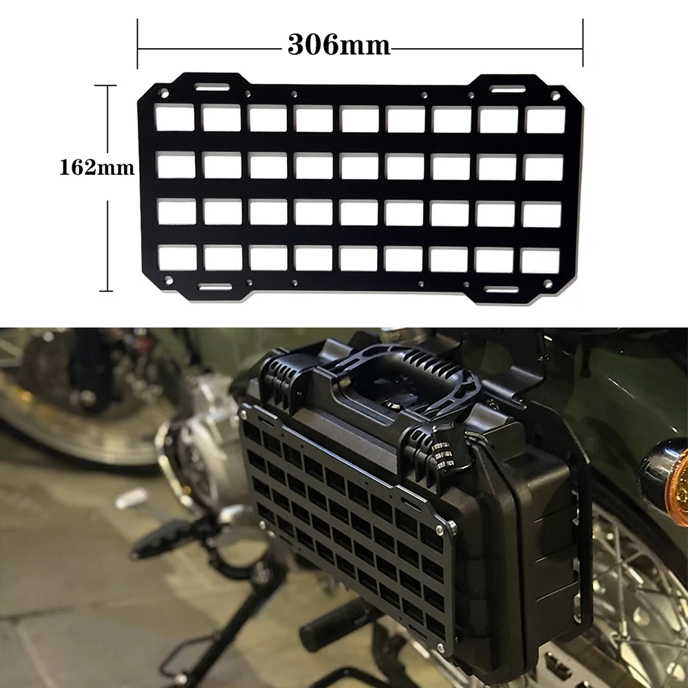 

Motorcycle Top Box Aluminum Armor Molle Panel Luggage Case Trunk Tail Box Waterproof Helmet Box Quick Release Tool Box Modified