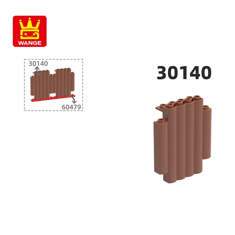 Wange 30140 100g/12 peças bloco de construção de parede moc cor pilha de madeira acessórios de parede compatíveis com tijolo caixa de presente de brinquedo infantil