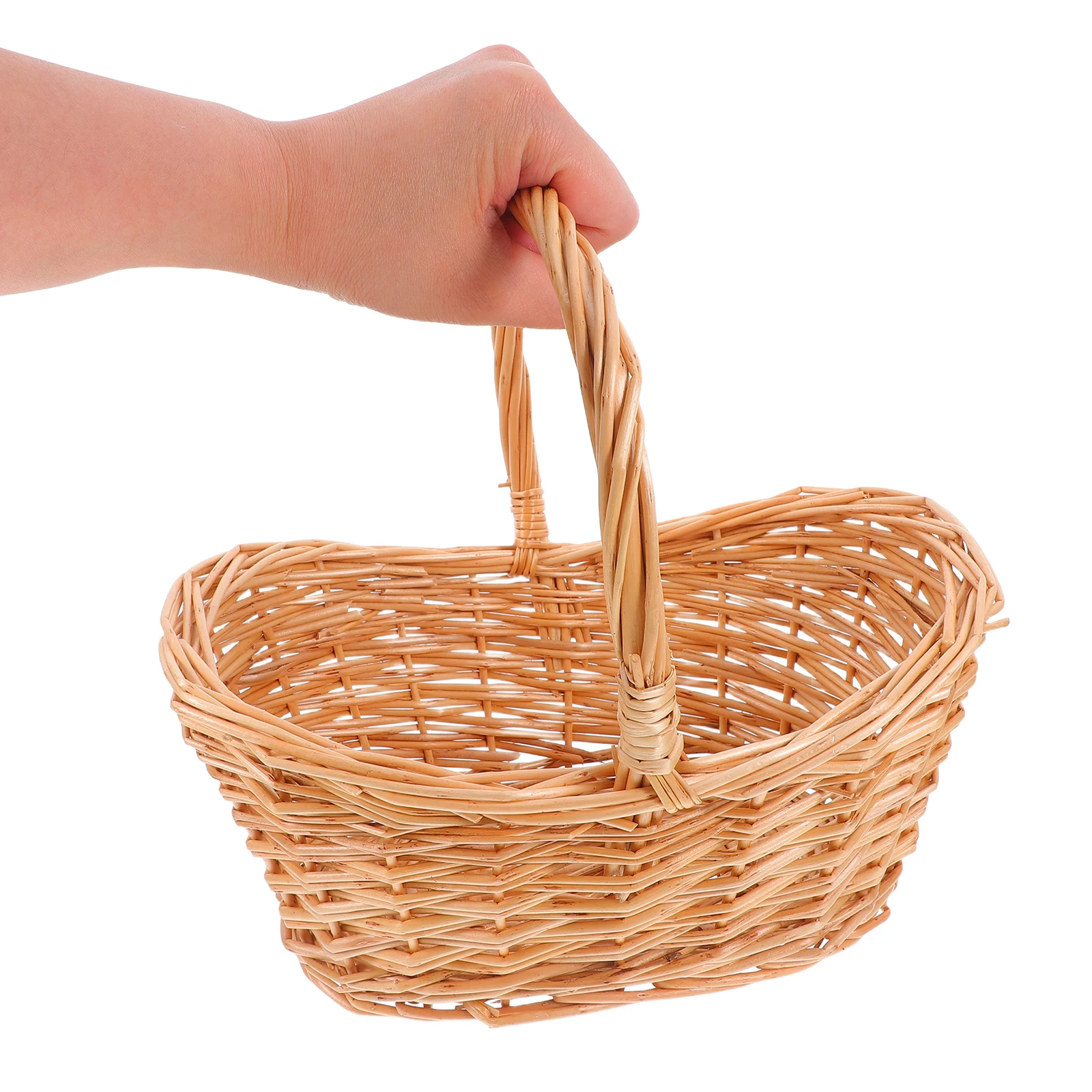 

Picnic Basket Small Handle Fruit Vegetable Mini Carrying Grocery Baskets Willow Durable Large Capacity Garden Storage Berry