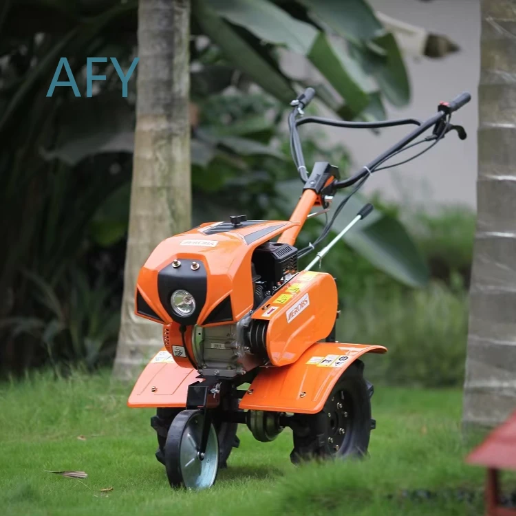 Farm Tools 7.5hp 170f 4 Stroke Engine Power Tiller for Agriculture Cultivator Belt Driven Rotary Hand Walking Weeder for