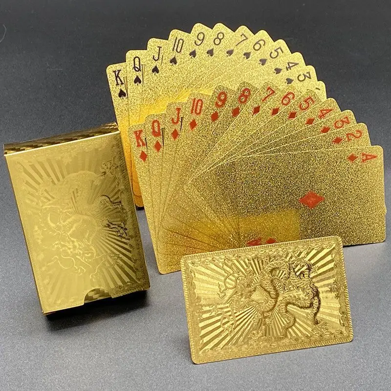 Golden Foil PVC Poker Cards | Waterproof, Durable, Scratch-resistant, Ideal for Family Gatherings and Special Events