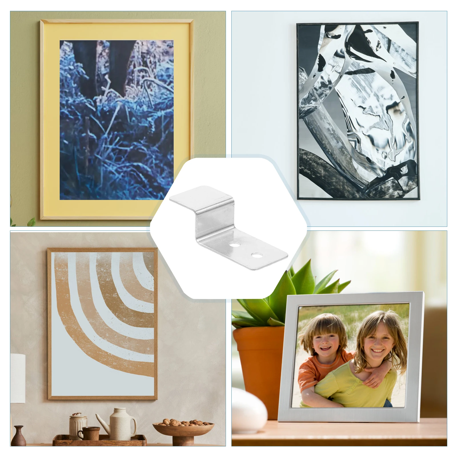 

20Pcs Picture Frame Fasteners Stainless Steel Heavy Duty Clips Easy Install for Various Picture Frame Sizes Reliable Framing