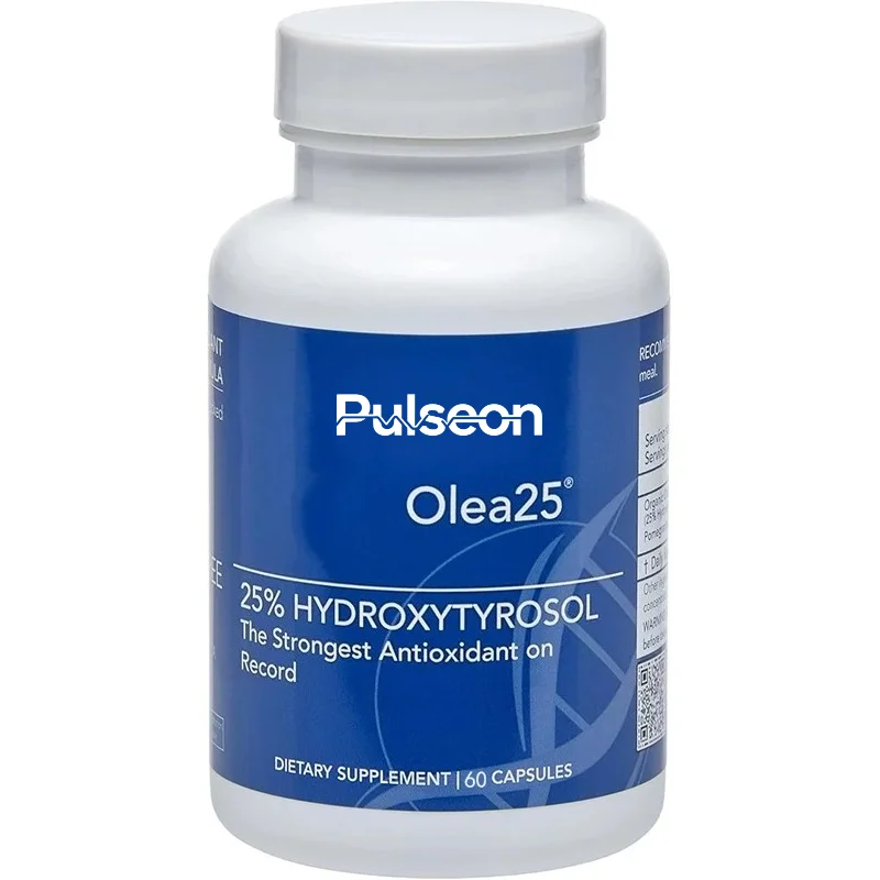 Olive Leaf Extract, Olea25 Hydroxytyrosol Supplement, Organic Antioxidant Support, 60 Capsules, Heart and Immune Health