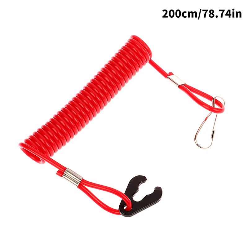 2.0m Outboard Engine Motor Safety Tether Lanyard And Kill Stop Switch Emergency Flameout Rope for Boat Motors