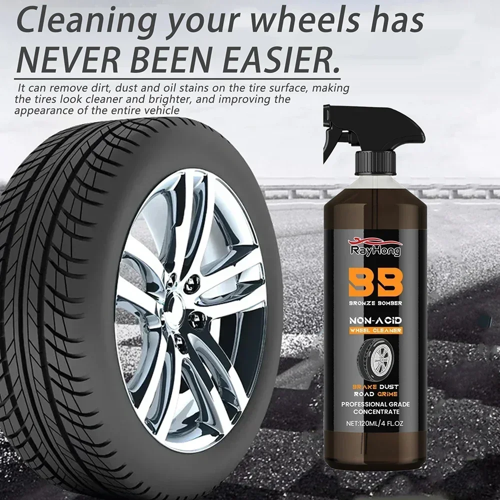 120ML Bomber Cleaner Powerful Wheel Cleaner Perfect for Cleaning Tires Safe on Alloy Pain Automobile Wheel Brake Dust Remover