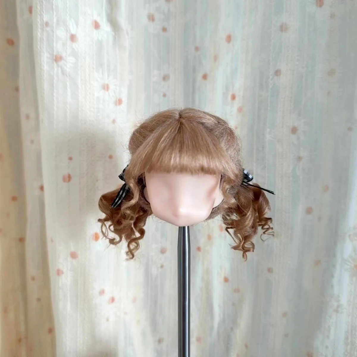 OB11 Wig Head Circumference 10-18cm Doll Hair, 1/4 1/6 1/8 BJD Imitation Beach Wool Beige Bangs Curls Free Shipping