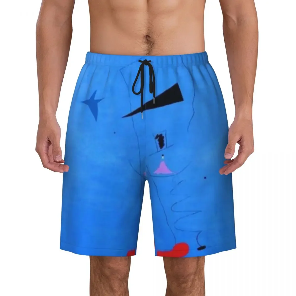 Painting Blue Star By Joan Miro Print Men Swim Trunks Quick Dry Swimwear Beach Board Shorts Abstract Art Boardshorts