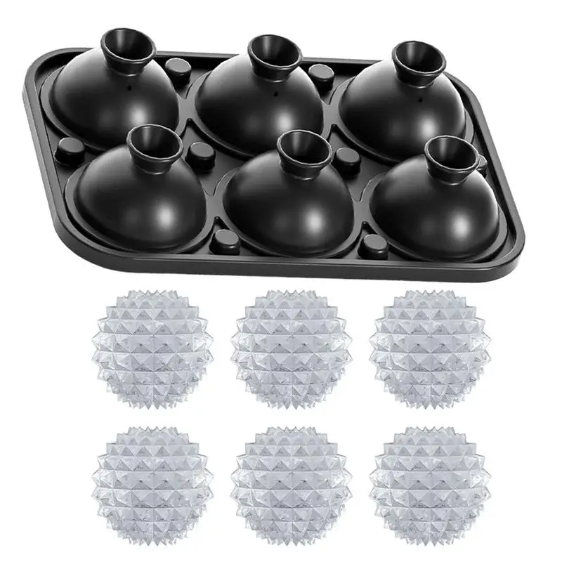 Round Silicone Ice Molds Round Ice Mold Reusable Ice Cube Tray Food-Grade Ice Ball Maker Easy Release With Funnel Wine Tools For