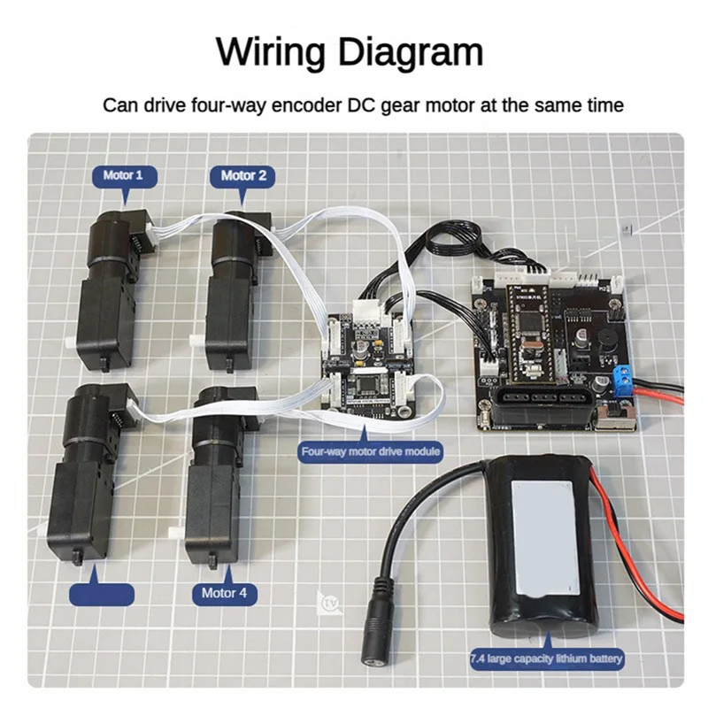 ABAN 4 Way Encoded Motor Drive Module Onboard Voltage Stabilizing Circuit Motor Control Smart Car Dedicated To Robot Car Part