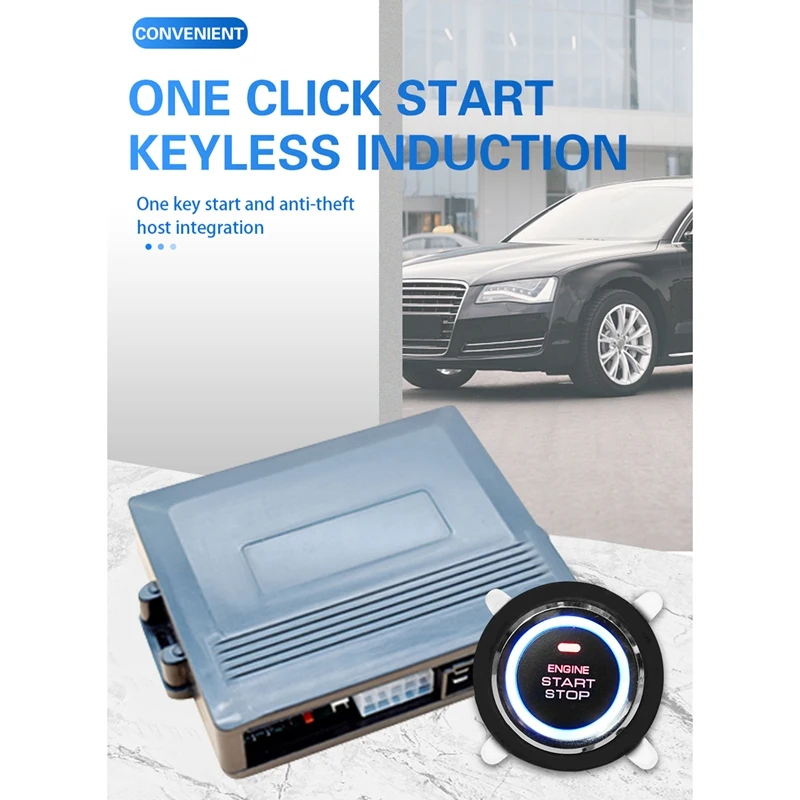 Car Wireless Remote Control Into RFID One Click Start System Audible And Visual Reminder One Key Start Ignition System