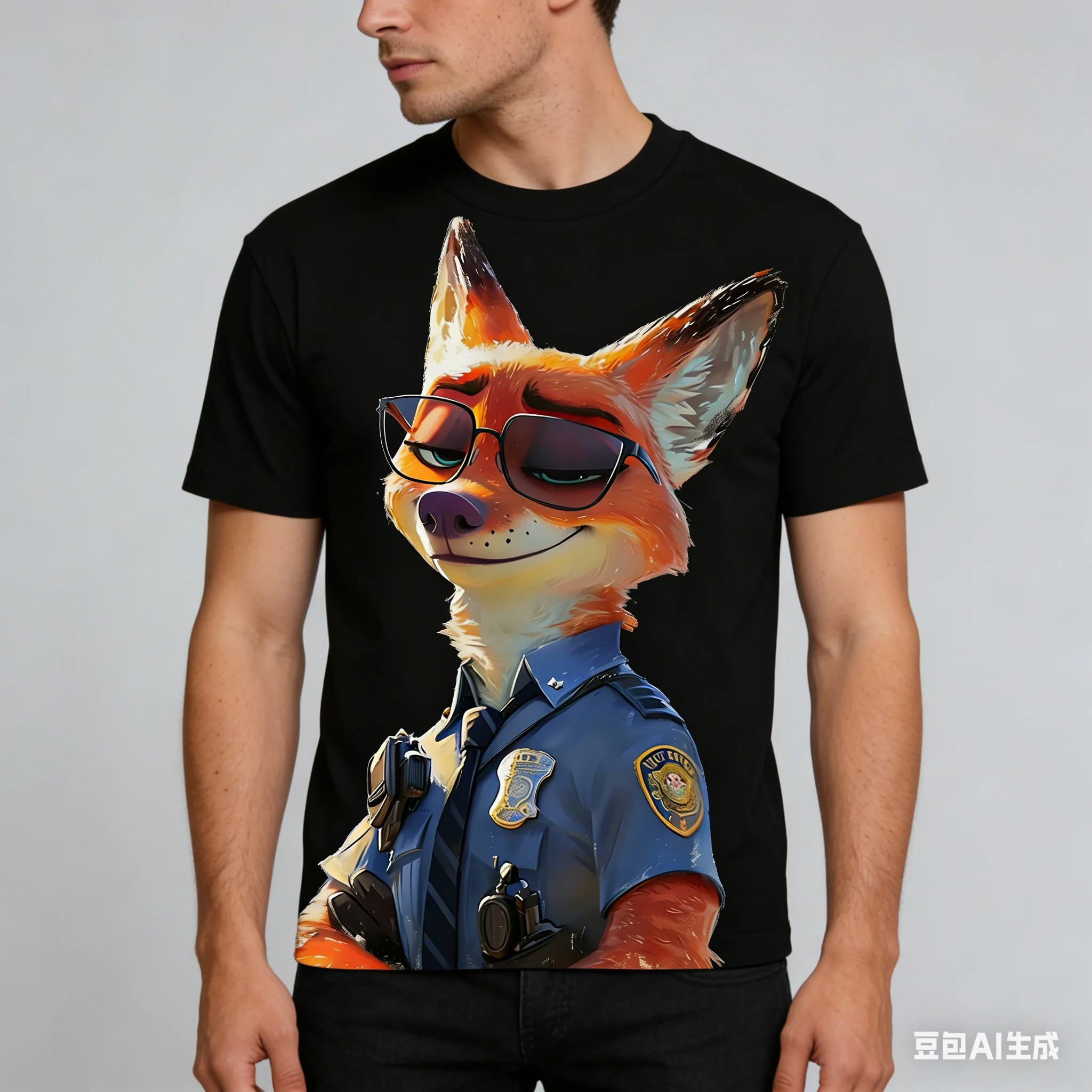 تي شيرت صيفي جديد بأكمام قصيرة للرجال، طباعة Zootopia 2 Nick Wilde، بلوزة كاجوال قابلة للتنفس للارتداء الداخلي/الخارجي #1