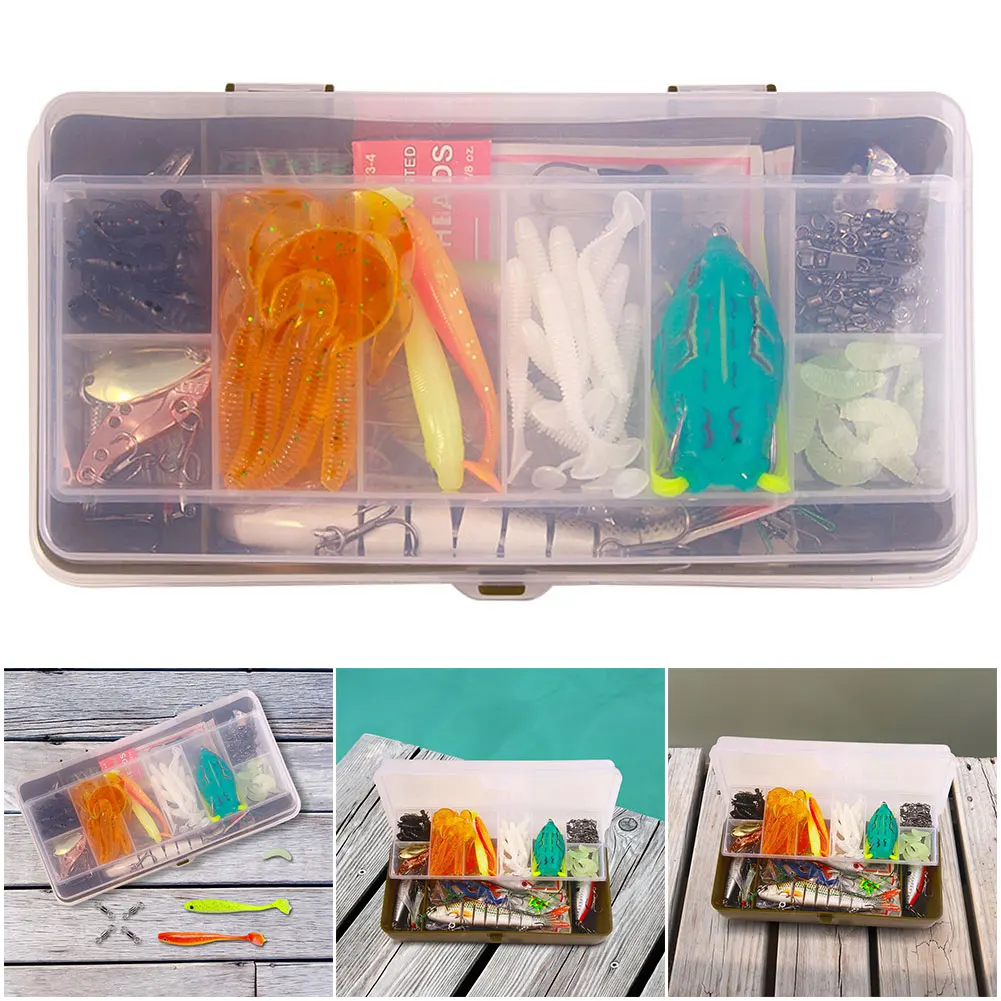 

Mixed Fishing Lures Set Soft and Hard Bait Set with Tackle Box for Bass Pike Crank Tackle Accessories