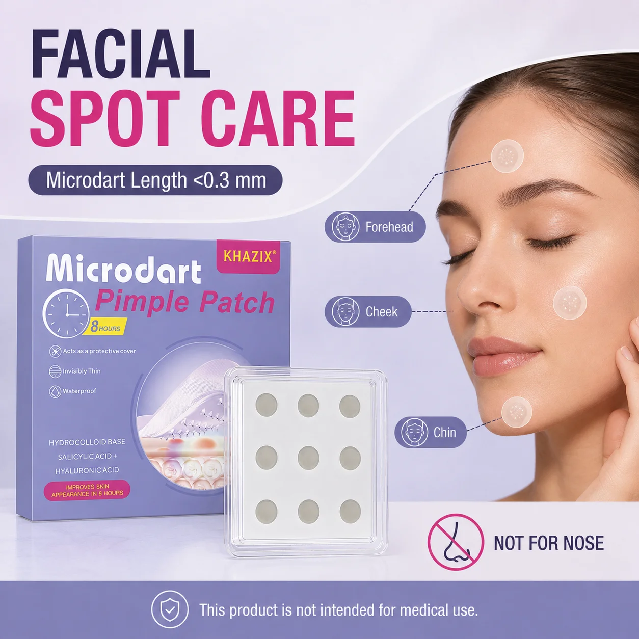 Overnight Micro-Dart Acne Patches - Dissolve Blemishes While You Sleep with Invisible Hydrocolloid Technology for AM Clear Skin.