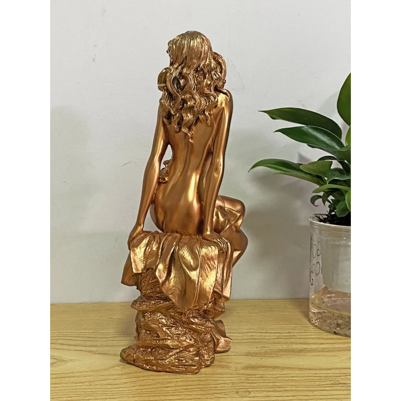 Bronze-colored figure decorative artworks, resin ornaments, TV cabinets, wine cabinets, study furnishings