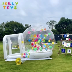 JOLLY TOYS Aufblasbares Ballon-Blasenhaus mit Trampolin und transparentem Kuppel-PVC-Material mit Gebläse