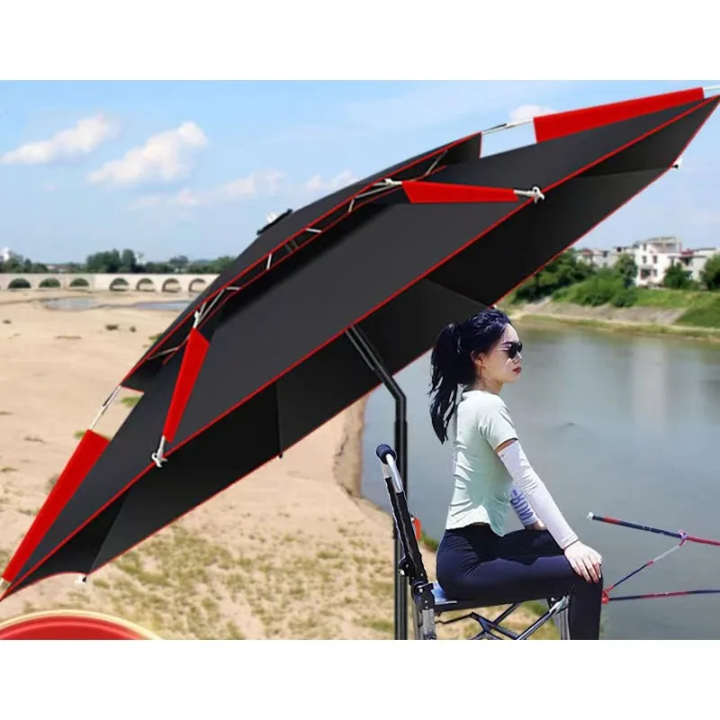 

Outdoor Fishing Umbrella Heavy Duty Windproof 360 Degree Shade Parasol Walking Stick Angled Fishing Umbrella 2025 New Model