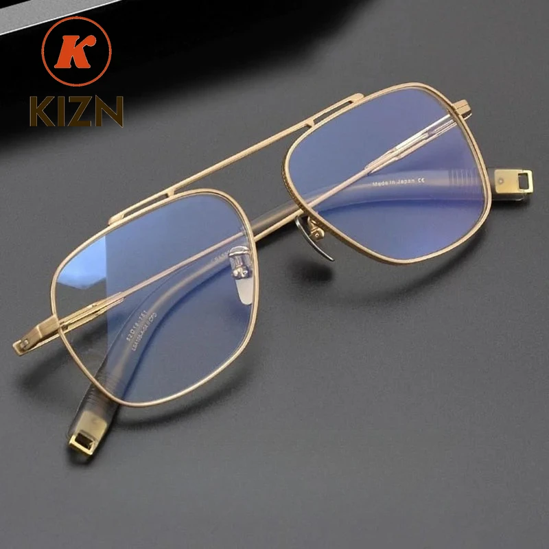 KIZN خفيفة التيتانيوم مربع إطار نظارات الرجال الرجعية موضة النظارات إطار جودة إطارات النظارات