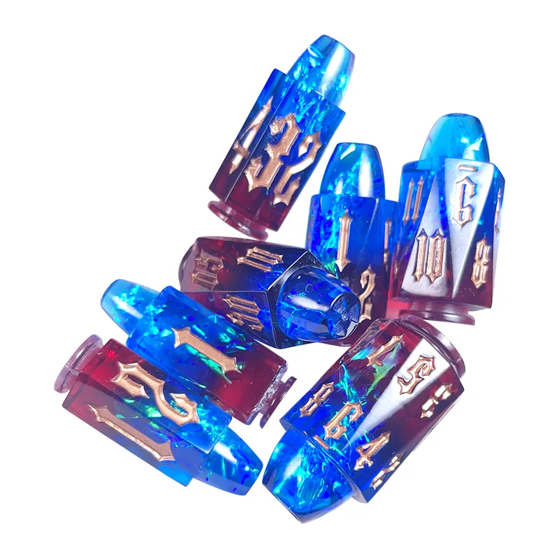 

Bullet DND Dice Set Resin Polyhedron for RGP Role Playing Game Funny Family Pub Club Accessories,Bullet shape design DND Dice