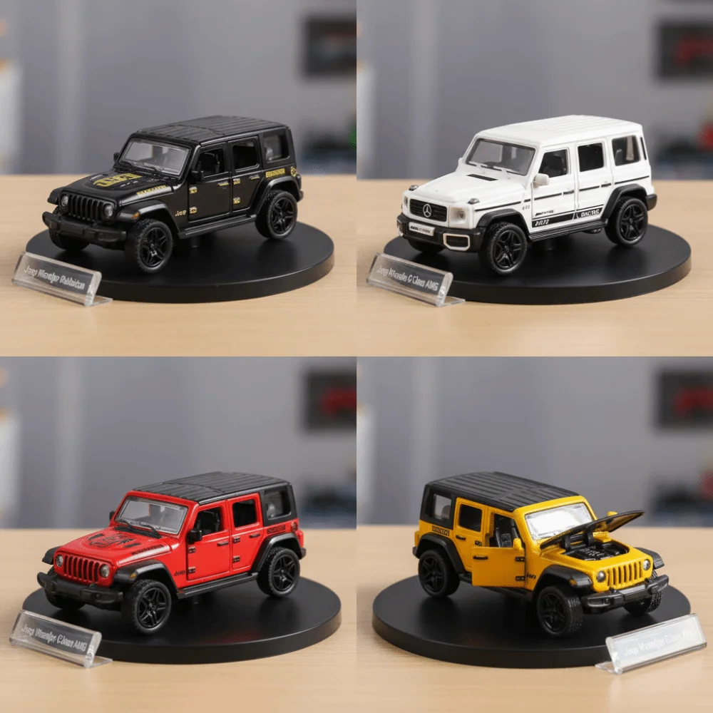 

Black And Red Precast Die-Cast Vehicle Model Scale 1:36 Alloy Material Model Wrangler Diecast Toy Car Pull-Back Function