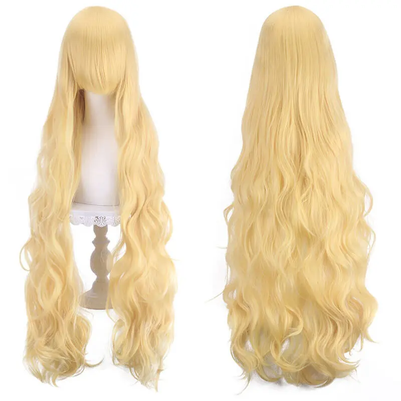 12 Colors 100cm Long Curly Cosplay Wigs Women Wave Synthetic Hair