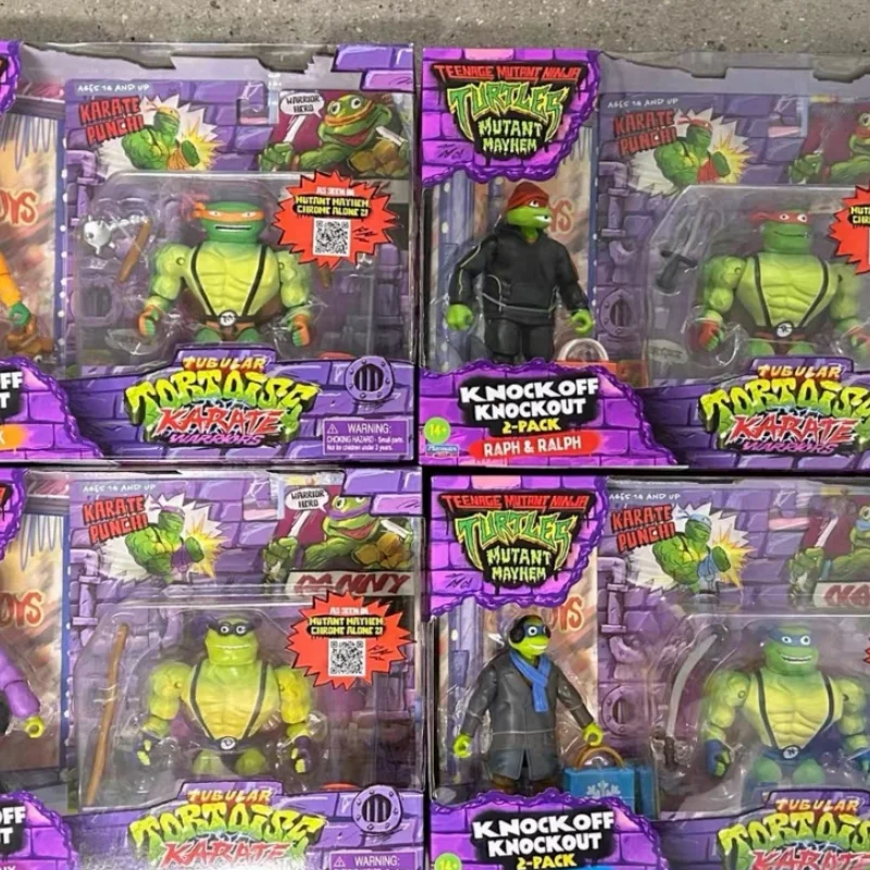 

New Hot Playmates Teenage Mutant Ninja Turtles Mutant Mayhem Tubular Tortoise Karate Warriors Ornament Collectible Birthday Gift