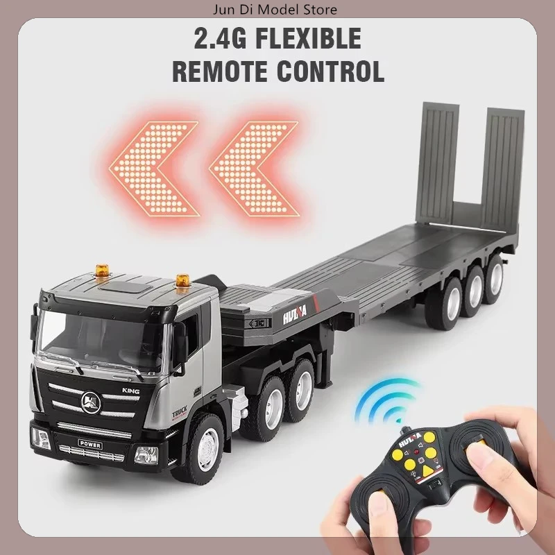 

Huina 1318 1:24 RC Truck Flat Cars Trucks Remote Control Engineering Vehicles Trailer Radio Controlled Tractor Toy for Boy Gifts