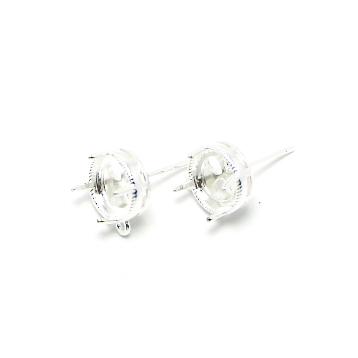 

Silver Plated Brass Earring Posts, 2pcs DIY Craft Supplies for Earring Making,ID 8mm Jewelry Findings, Metal Charms Components